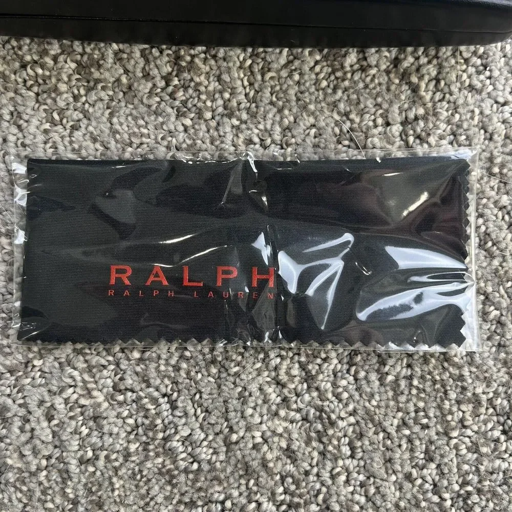 Ralph Lauren Hard Clam Shell Glasses Case Black Sealed Wipe Cloth‎ Velvet Lined